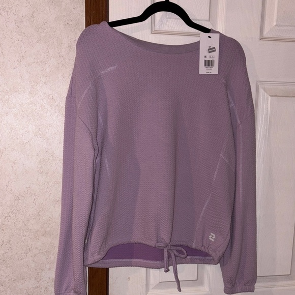 ZELOS Tops - ZELOS Medium Lavender Long Sleeve Thermal Top with cute drawstring